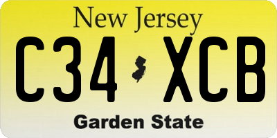 NJ license plate C34XCB