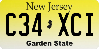NJ license plate C34XCI