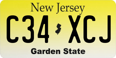 NJ license plate C34XCJ
