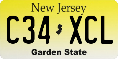 NJ license plate C34XCL