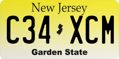 NJ license plate C34XCM