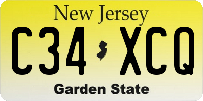 NJ license plate C34XCQ