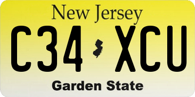 NJ license plate C34XCU