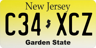 NJ license plate C34XCZ