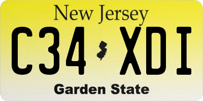 NJ license plate C34XDI