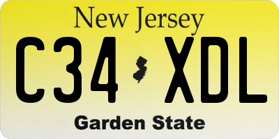 NJ license plate C34XDL