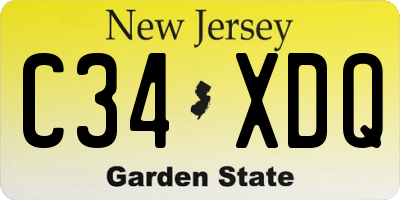 NJ license plate C34XDQ