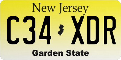 NJ license plate C34XDR