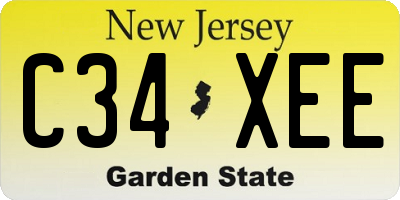NJ license plate C34XEE