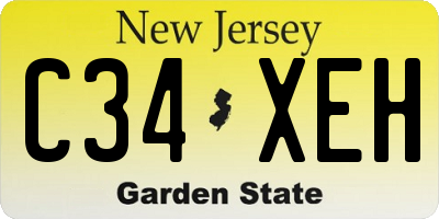 NJ license plate C34XEH
