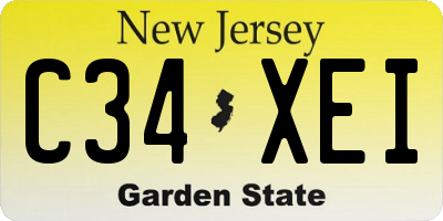 NJ license plate C34XEI