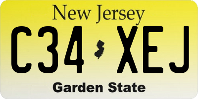 NJ license plate C34XEJ