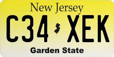 NJ license plate C34XEK