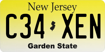 NJ license plate C34XEN
