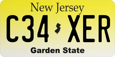 NJ license plate C34XER