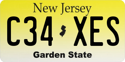 NJ license plate C34XES