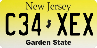 NJ license plate C34XEX