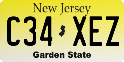 NJ license plate C34XEZ