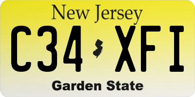 NJ license plate C34XFI