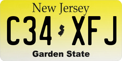 NJ license plate C34XFJ