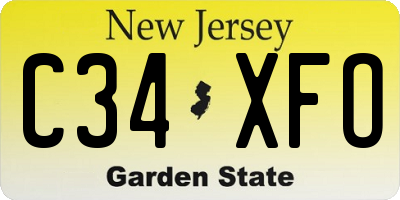 NJ license plate C34XFO