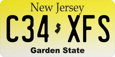 NJ license plate C34XFS