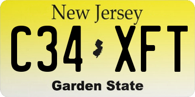 NJ license plate C34XFT