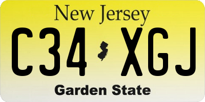 NJ license plate C34XGJ