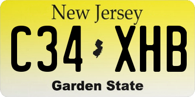 NJ license plate C34XHB