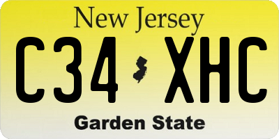 NJ license plate C34XHC