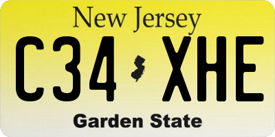 NJ license plate C34XHE