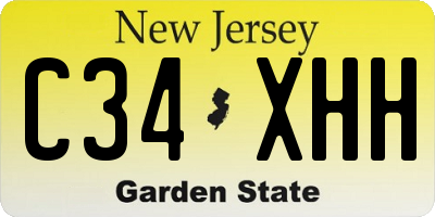 NJ license plate C34XHH