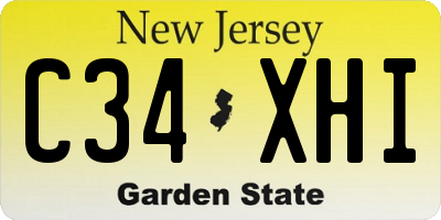 NJ license plate C34XHI