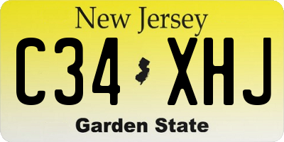 NJ license plate C34XHJ