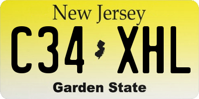 NJ license plate C34XHL