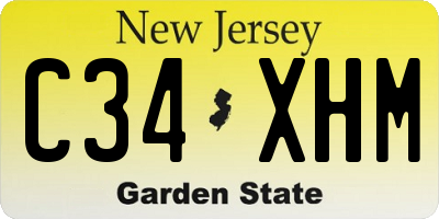 NJ license plate C34XHM