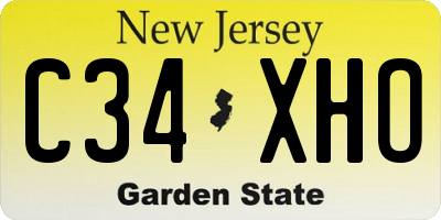NJ license plate C34XHO