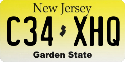 NJ license plate C34XHQ