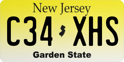 NJ license plate C34XHS