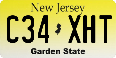 NJ license plate C34XHT