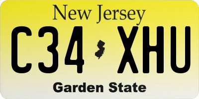 NJ license plate C34XHU