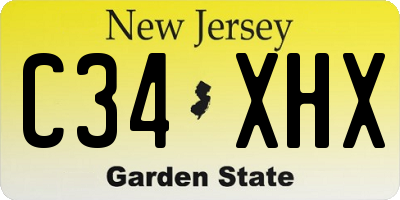 NJ license plate C34XHX