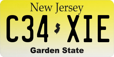 NJ license plate C34XIE