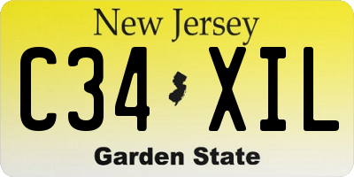 NJ license plate C34XIL