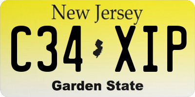 NJ license plate C34XIP