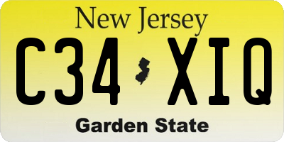 NJ license plate C34XIQ