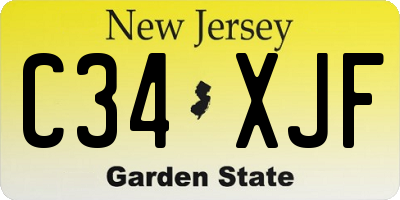 NJ license plate C34XJF