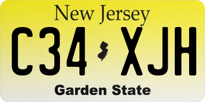 NJ license plate C34XJH