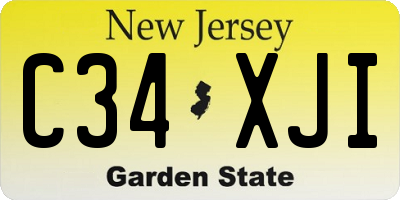 NJ license plate C34XJI
