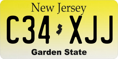 NJ license plate C34XJJ